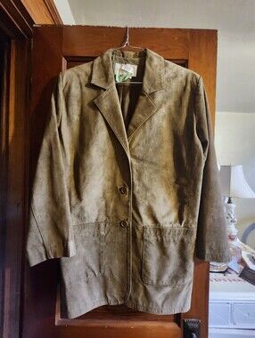 Women's Margaret Godfrey Vintage Dark Taupe Suede 3 Button Jacket